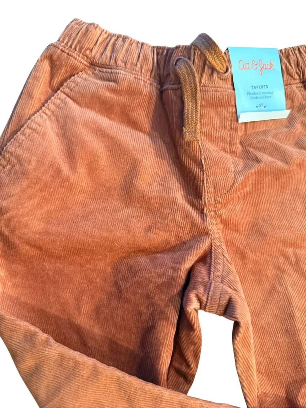 Cat & Jack Tapered Corduroy Pants Rust Brown 4T NWT